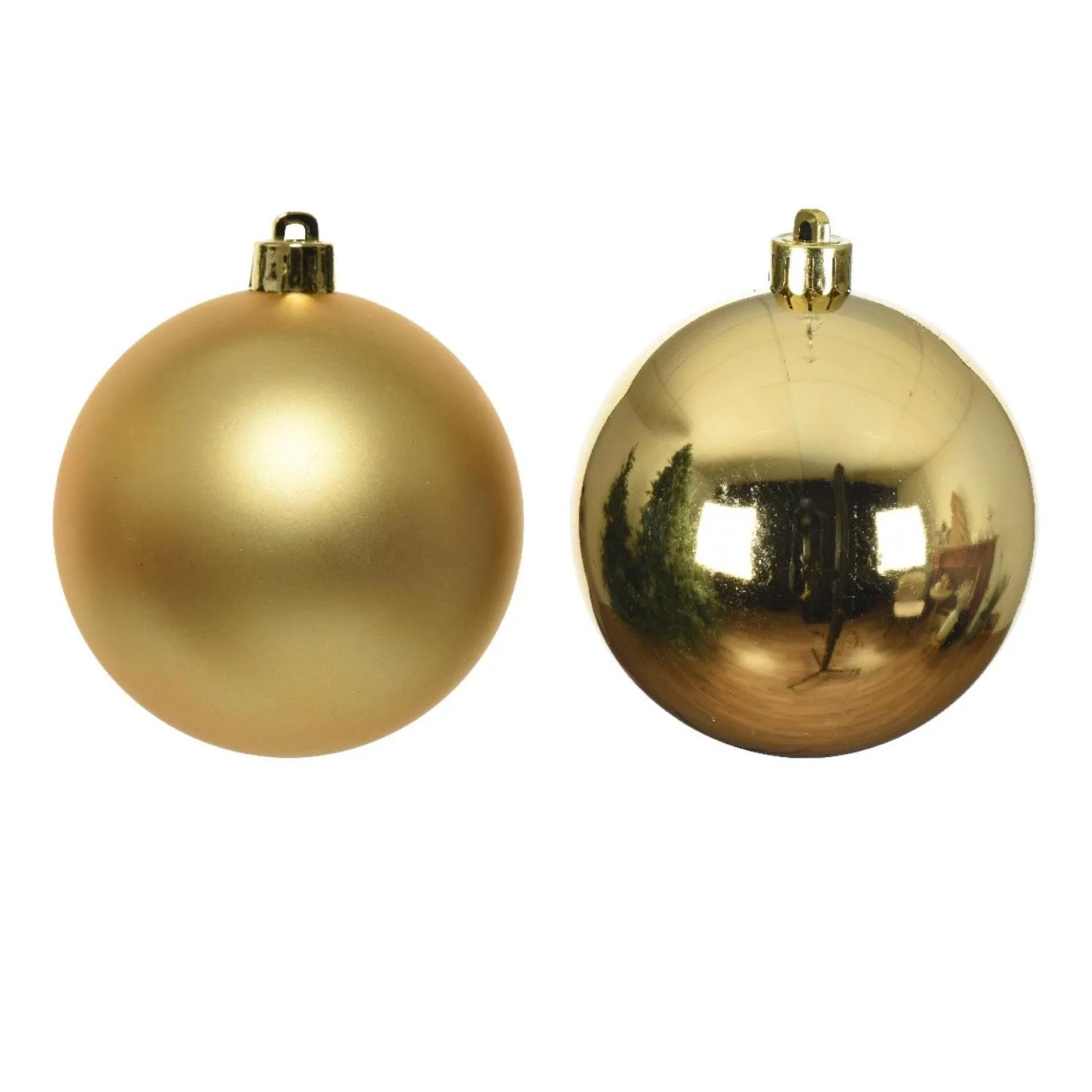 Weihnachtsbaumkugeln – 10 cm, Gold, 4er-Set, bruchfest